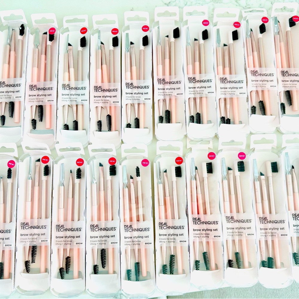 Real Techniques 24-Pc BULK/LOT New Box Brow Styling Set Dual-End Makeup Brushes